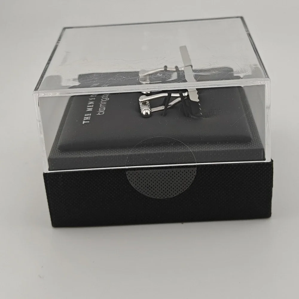 The‎ Men's Store Bloomingdale's Cufflinks Silver Tone Textured Mens New In Box